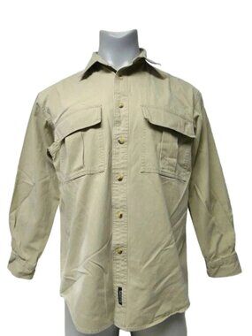 90s - 00s Timberland Performance Khaki long sleeve button down shirt . medium